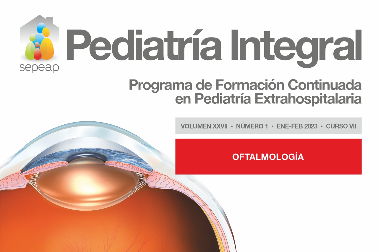 Banner del nuevo número de Pediatría Integral dedicado a Oftalmología.