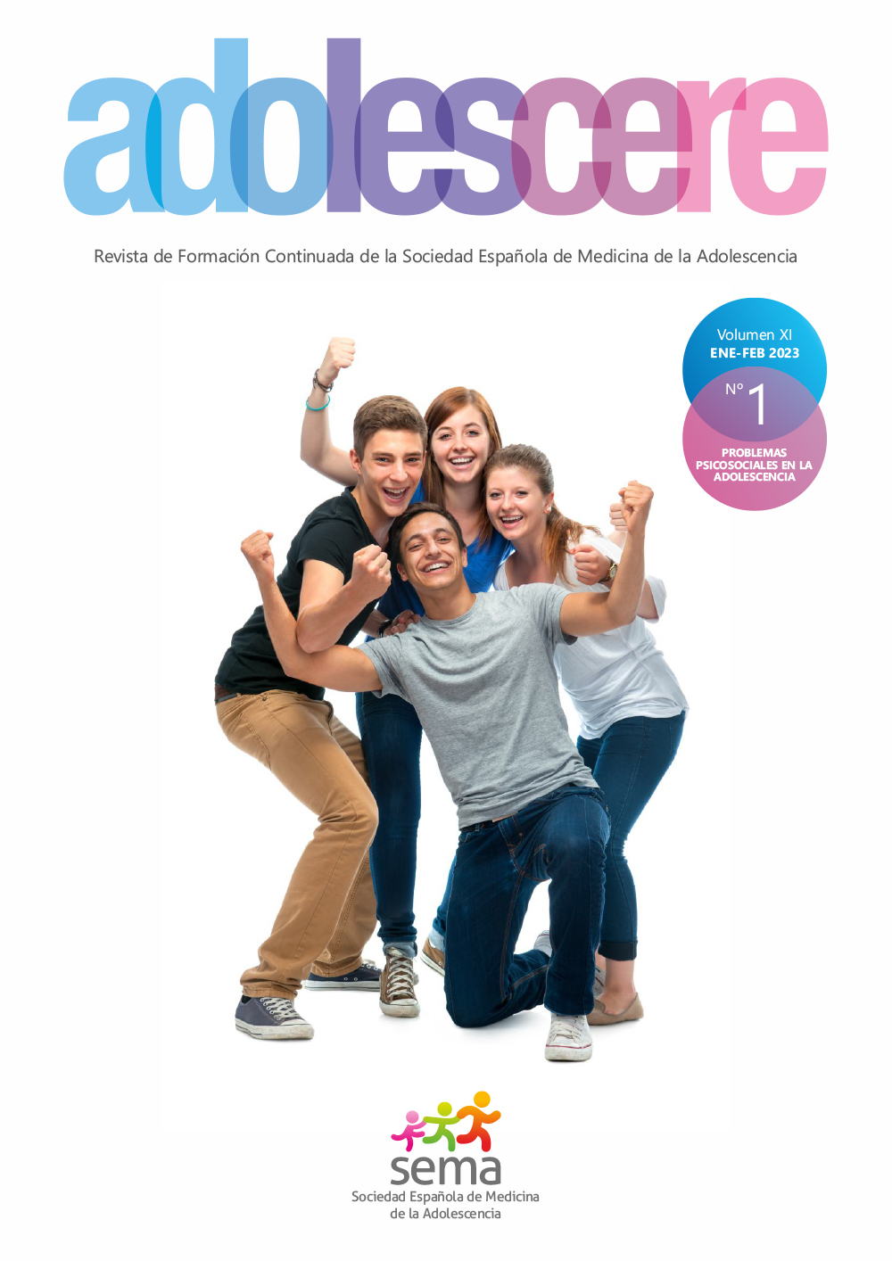 La revista Adolescere publica el número 1 de 2023 dedicado a Problemas psicosociales en la adolescencia